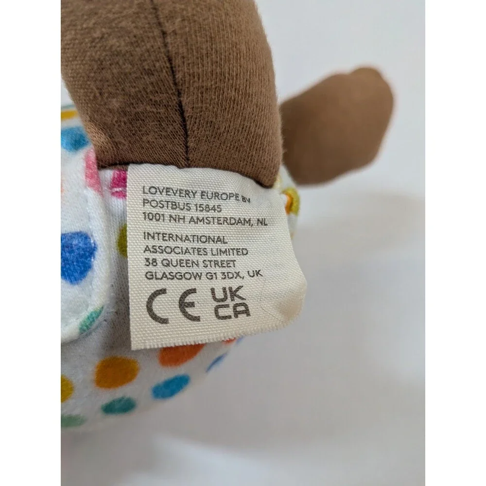 Lovevery 8” Organic Cotton Baby Doll Plush Black Hair Tan Skin Montessori Play